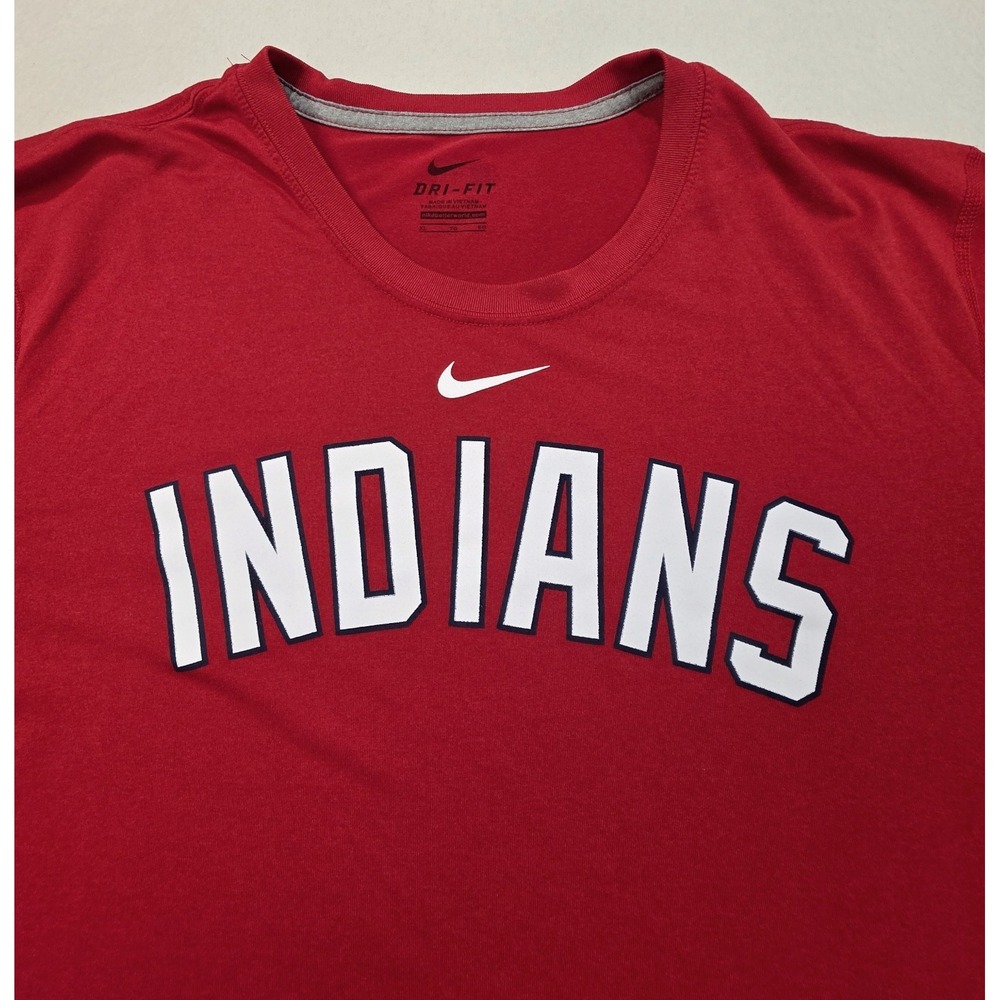 Cleveland Indians Nike Shirt Mens XL Dri Fit MLB Authentic Short Sleeve Tshirt